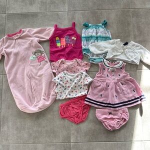 9 Piece Girl's Baby Hartstrings,Old Navy... Mix & Match Bundle - Size 0-3 Months